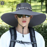 1pc Fishing Hat for Men & Women, UPF 50+ Sun Protection Mesh, Wide Brim for Hiking Beach, Breathable Summer Outdoor Cap