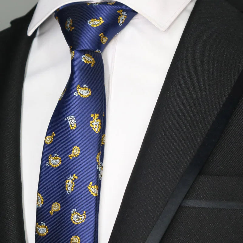 New Slim Narrow Skinny 6CM Mens Necktie Neck Ties For Man Plaids Polka Dot Stripes Jacquard Cravat Business Party Corbatas