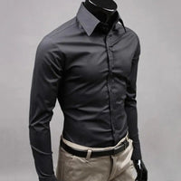 Men's Shirt Button-down Closure Anti-wrinkling Odorless4 Long-sleeve Button-down Shirt for Daily Life