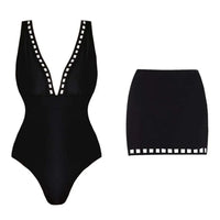 2025 Sexy Women's Swimsuit New Strapless Simple One-piece Swimwear with Shorts Two-piece Set Sliming Bodysuit Beachwear Monokini