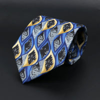 Vintage Men's Tie Geometry Paisley Khaki Blue Necktie Soft Chic Bohemian Print 9cm Ties For Men Wedding Business Daily Accessory