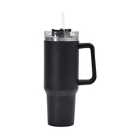 40oz Stainless Steel Car Cup Large Capacity Water Cup with Handle and Straw Double-walled Insulated Travel Mug Holiday Gifts