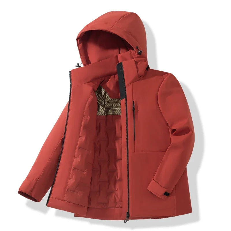EUMERGX Men's Women's Winter Coat Waterproof Windproof Warm Fleece Jacket Unisex Hiking Camping Skiing Climbing Windbreaker