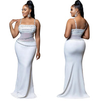 Fashion Women's Hot Diamond Mesh Dresses Summer New Sexy Transparent Lace Party Elegant Female Maxi Dress 2025