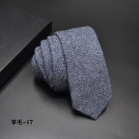 High quality Wool Narrow Tie For Male Work Casual Wedding Groom 6CM Neckties Neckwear Formal Neckcloth Groomsmen Ties men gifts