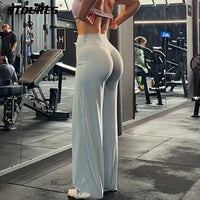 STOUREG Sport Trousers Straight-Leg Pants Ultra Soft Butter Fabric Women's Mid-Waist Yoga Pants GYM Naked Feel Pilates Running