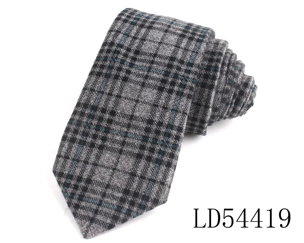 New Cotton Ties Casual Skinny Necktie For Party Boys Girls Plaid Neck Tie Wedding Necktie For Groom Neck Wear For Men Gravata