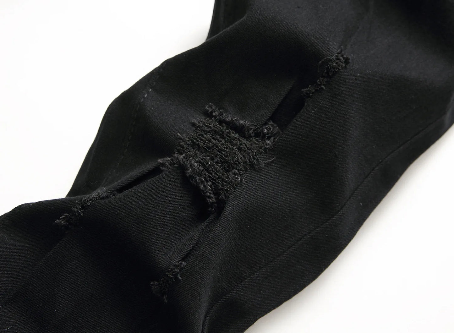 Punk Street Style Ripped Skinny Jeans Men Vintage Wash Solid Denim Trouser Mens Casual Slim Fit Pencil Denim Holes Pants 2024