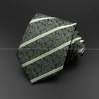 New Design Wedding Men Tie Green Solid Striped Paisley Flower Neckties Men Business Dropshipping Groom Collar Accessories Gift