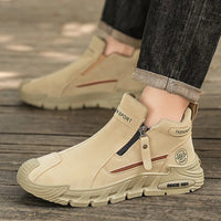 Mens Casual Labor Shoes Fashion Zipper Versatile Men Outdoor Climbing Shoes Non Slip Wear-resistant Sneakers Zapatos Para Hombre