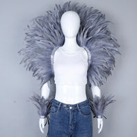 Elegant Women's 2-Piece Shawl Set Cosplay Feather Punk Style for Halloween Masquerade Ball Party Carnival New