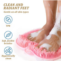 Foot & Back Scrubber Body Shower Brush Reusable Silicone Brush Foot Wash Mat Multifunction Sucker Wall Mat Foot Bathing Tool