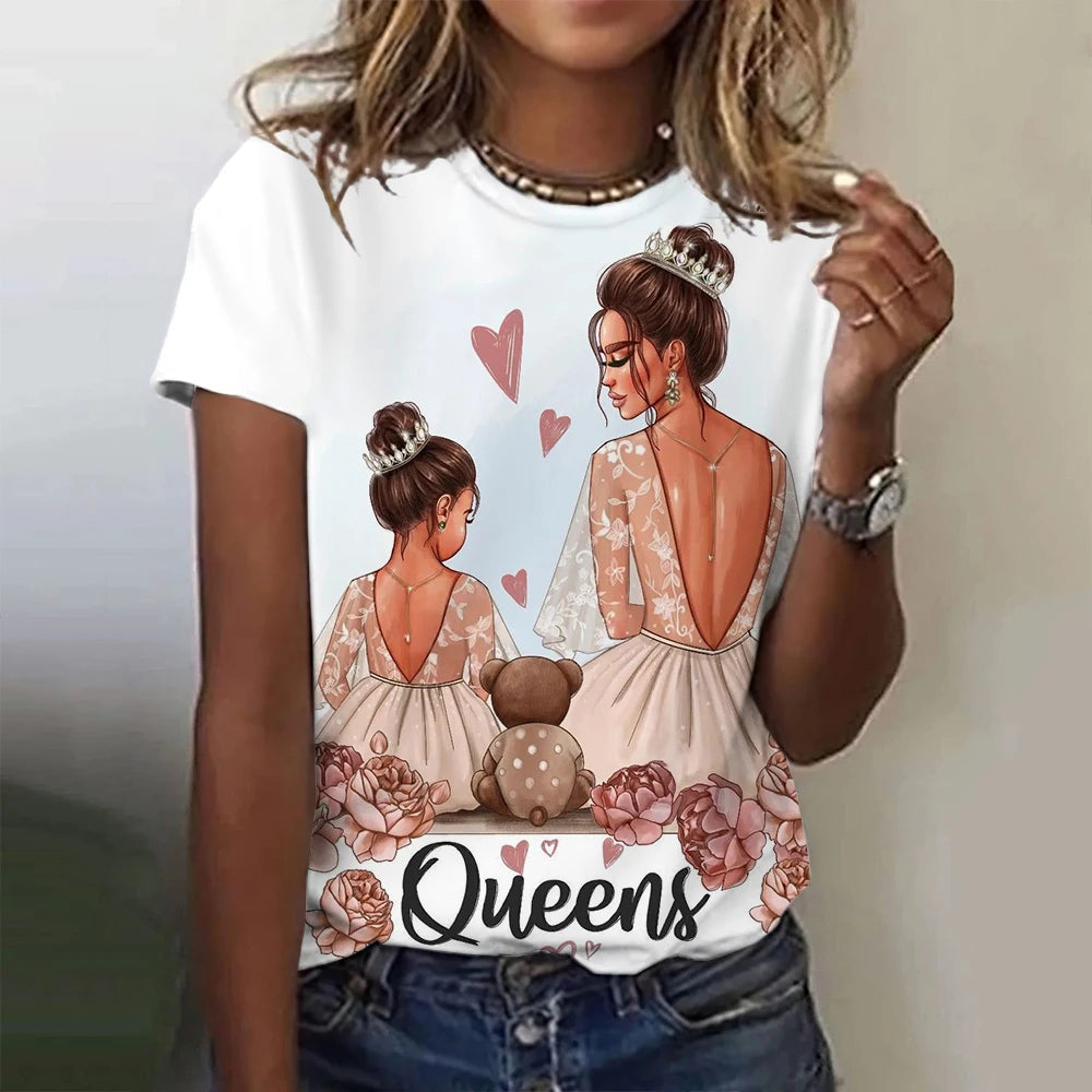 Mother's Day gift Top Women's T-shirt For Women The Best Mom 3D Printed T-Shirt Summer Casual Short Sleeve Women's Clothing