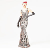 Women Mermaid 30s 1920s Flapper Gatsby Gown Cocktail Dress Party Long Wedding Evening Formal Dress Angel-Fashion Wear Gowns