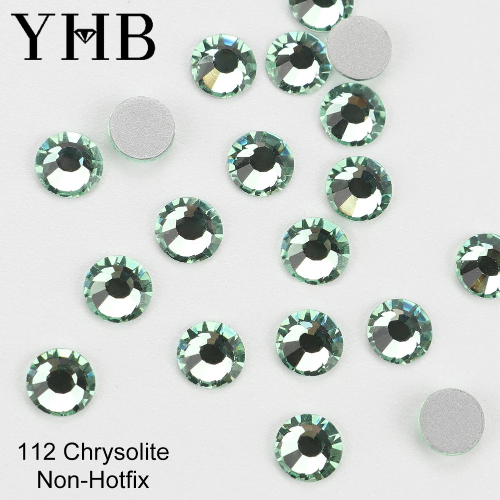YHB 101-133Cold Fixation Crystal Cristales Flatback Silver Back Non Hotfix Rhinestones For Bags Shoes Garment Phone DIY Nail Art