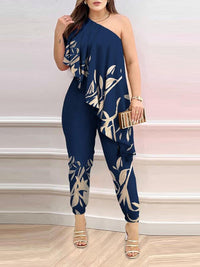 2023 Sexy New Fashion Printed One Shoulder Jumpsuit