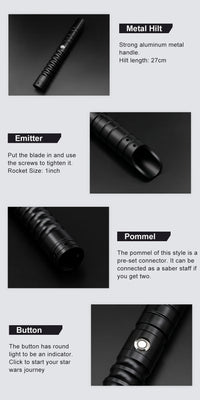 TXQSABER Lightsaber RGB Smooth Swing Heavy Dueling Metal Hilt Blaster Color Change Ghost Yoda Jedi Cosplay Toys Laser Sword