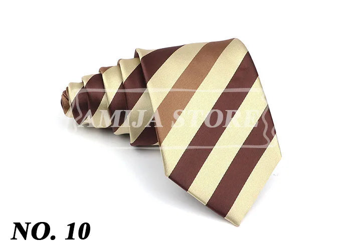New Striped Tie Men's 8cm Ties Business New Year Gift Classical Necktie Office Accessories Men Costume Daily Wear Wedding Party