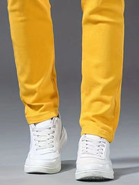 Washed Fashion Yellow Jeans Men Casual Business Cotton Elastic Slim Fit Skinny Trousers New Male Clothing Classic Denim Pants