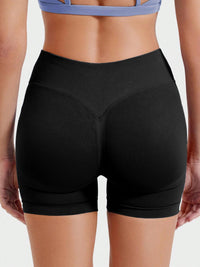 High stretch hip lifting fitness yoga shorts with peach hips and no awkward lines, Pilates medium intensity training shorts