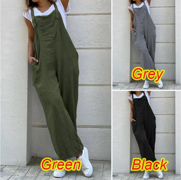 Preppy Wide Leg Pants Jumpsuit Women Green Causal Loose Monos Mujer Long Jumpsuits Summer Combinaison Femme 2023 Y2k Overalls