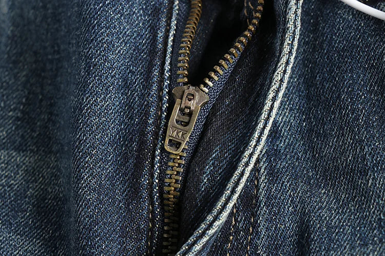 Embroidered Retro Jeans Men's High-End Quality Men's Clothing Slim-Fitting Small Straight Fashionable All-Match Youth Trousers