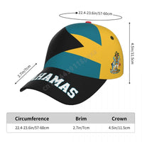 Unisex Bahamas Flag Bahamian Adult Baseball Cap Patriotic Hat for Baseball Soccer Fans Men Women