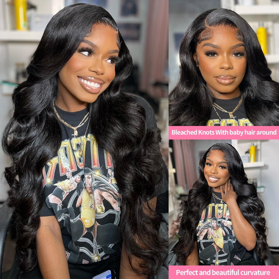 Lace Wig 13x6 Human Hair For Black Women 30 Inch Pre Plucked Brazilian Hair  Body Wave Lace Front