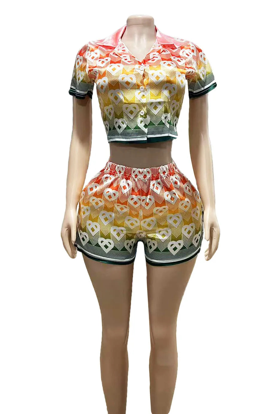 STYLISH LADY Letter Printed Sporty 2 Piece Set Women Short Sleeve Crop Top and Shorts Suits 2025 Summer Casual Street Outfits