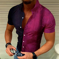Men's retro plaid short sleeved flip collar printed shirt for street leisure and high-quality vacation designer clothing