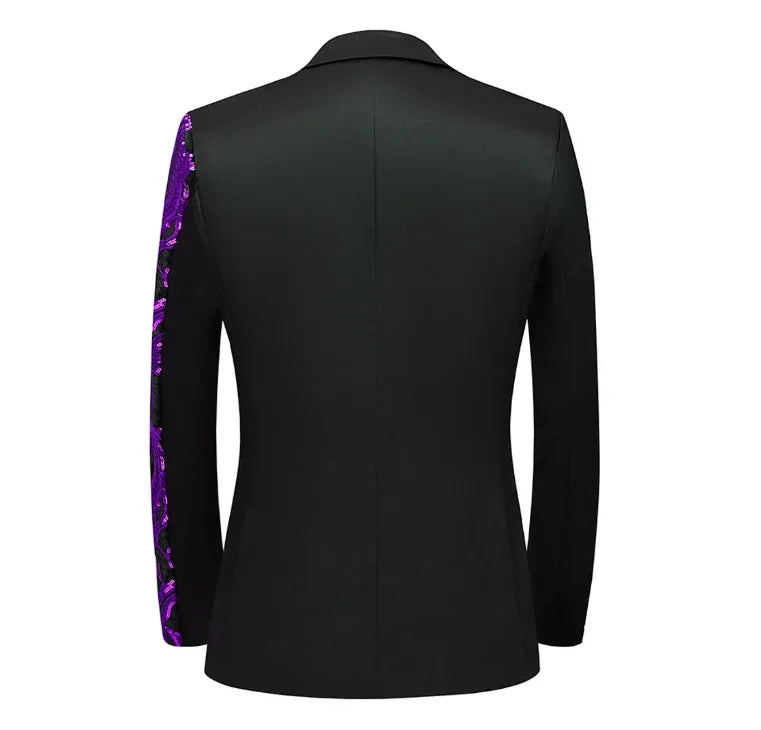 Red Sequin Blazer & Pants Set , Men's Shiny Party Outfit Suits for Weddings, Concerts & Festive Celebrations