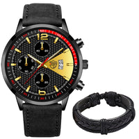 reloj hombre Fashion Mens Sport Watches for Man Luxury Business Quartz Wristwatch Men Casual Leather Bracelet Watch montre homme