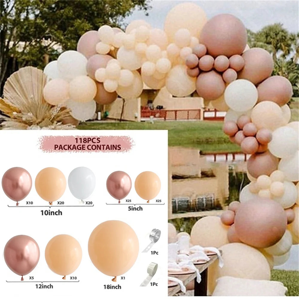 Hot Pink Balloon Garland Arch Kit Butterfly Stickers Chrome Rose Gold Latex Balloons for Birthday Wedding Baby Shower Decoration