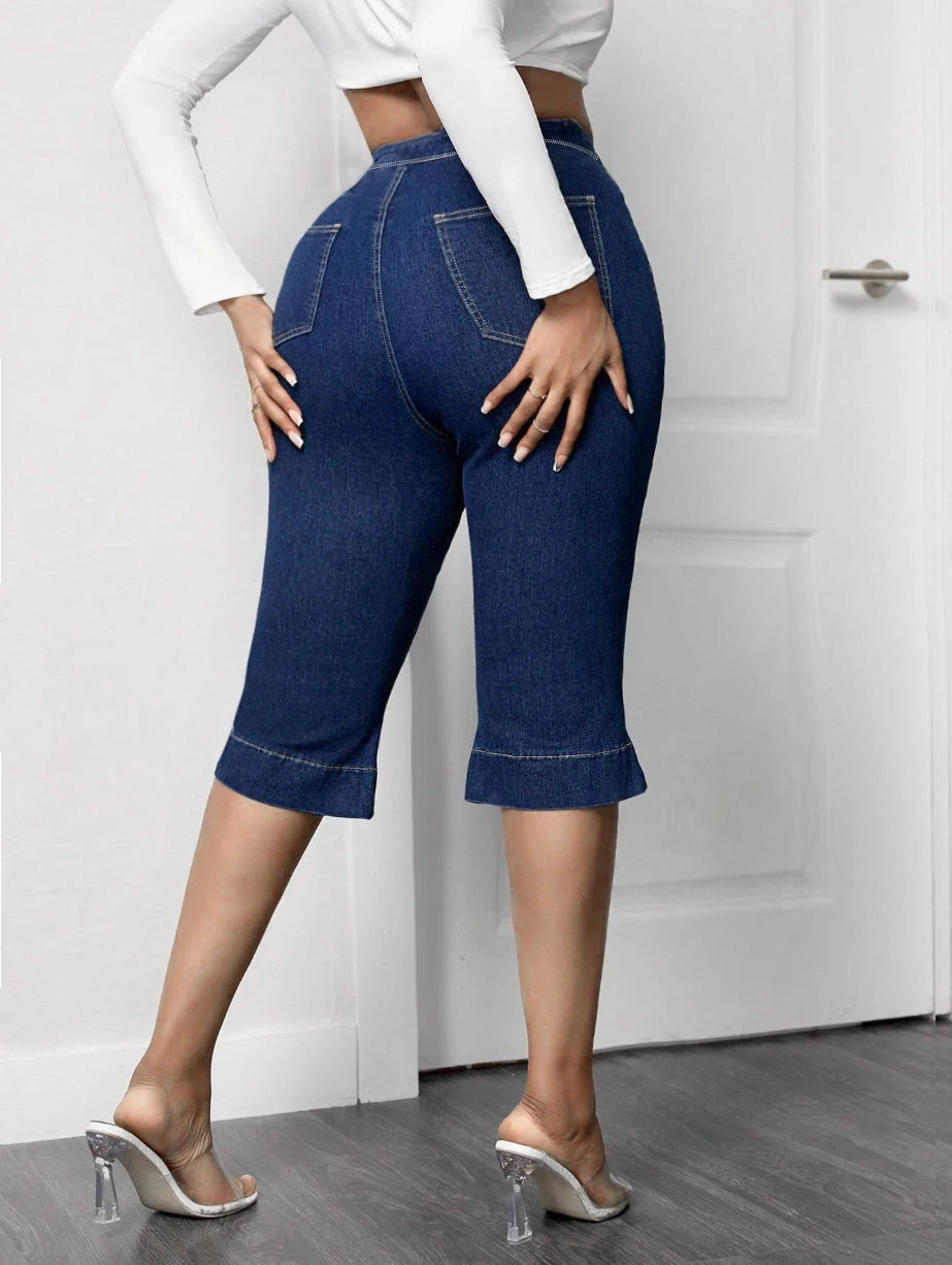 High-Waisted Stretchy Jeans | Casual Daily Versatile Design, Butt-Lifting Effect, Front Pocket Detail, Must-Have for sure