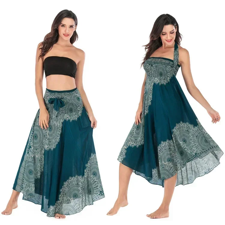 Sexy Summer Long Boho Bottom Women Skirt Vintage Casual Ropa Mujer Faldas Loose Fashion y2k Maxi Skirts Woman Clothing Saia Jupe
