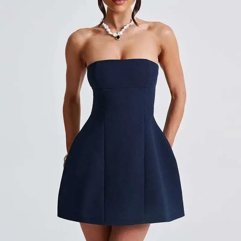 Giyu Sexy Club Party Dresses Women 2024 Summer Dress Elegant Short Mini Dress Backless Sleeveless A Line Slim Vestidos