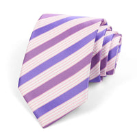 Luxury 8CM Mens Necktie Purple Color Stripes Floral Plaid Solid Dot Ties For Man Groom Neck Tie For Business Wedding Party