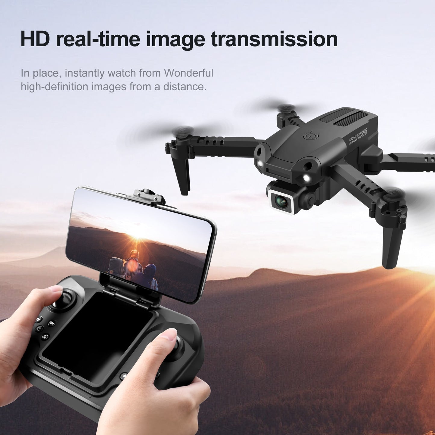 Drone Hd Aerial Photography Remote Controlled Aircraft Four Way Obstacle Avoidance Four Axis Folding Aircraft Toy