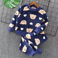 Baby Boys And Girls Clothing Set Tricken Fleece Children Hooded Outerwear Tops Pants 3PCS Outfits