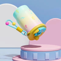 Stainless Steel Double Drink Insulated Cup Cartoon Vacuum Insulated Vacuum Straw Cup Leak-Proof with Straw Coffee Cup Travel