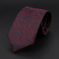New Style Fashion Jacquard Paisley Striped Necktie For Men 7cm Dark Blue Black Formal Business Party Skinny Slim Cravat Tie Gift