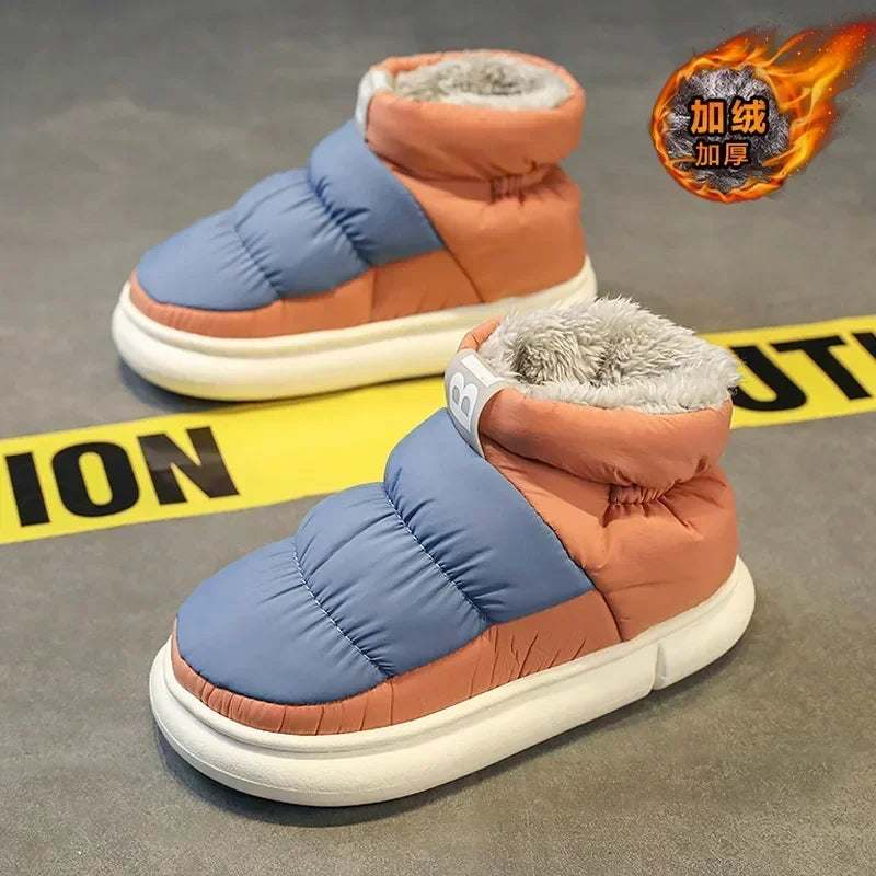 Snow Boots Men Women Winter 2024 New Lovers Plush Thick Comfortable Cotton Shoes Waterproof Anti Slip Outdoor Casual Shoes Flats