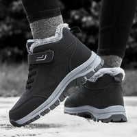 New Winter Boots for Men Waterproof PU Leather Warm Snow Ankle Boots Outdoor Warm plush Non-slip Work High-top Casual Shoes