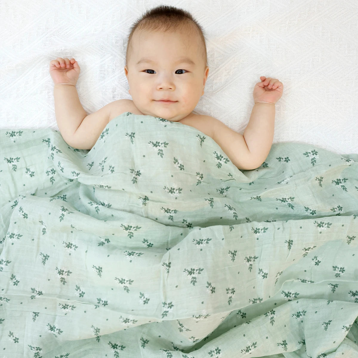 HappyFlute Baby Muslin Swaddle 100% Cotton Summer Soft Cute Print Baby Blanket 120*110CM