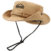 Sun Hats for Men Outdoor Camping Cap Wide Brim Flat Top Anti-UV Protection Women Letter Print Bucket Hat Summer Fisherman Caps