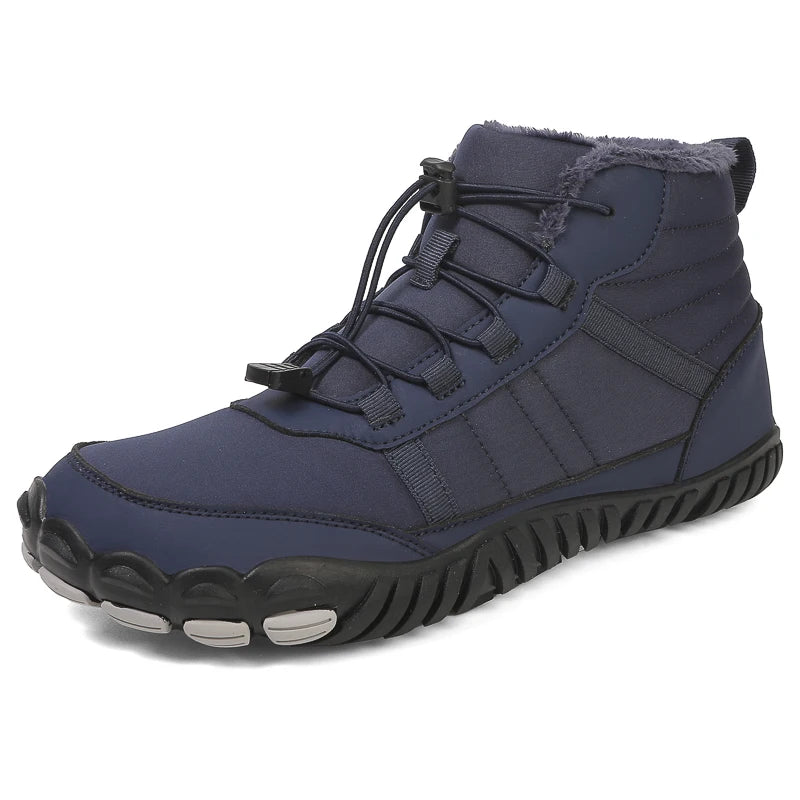 Winter Men Warm Plush Snow Boots Comfortable Barefoot Ankle Boots Outdoor Non Slip Couple Travel Climbing Hiking Shoes