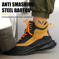 Outdoors Indestructible Shoes Work Boots Steel Toe shoes Men Safety boots Anti-smash Anti puncture Industrial Shoes Non-slip