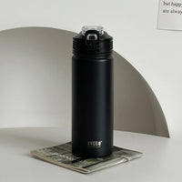 TYESO 600ML/750ML Thermos Water Bottle With Straw Stainless Steel Car Thermal Sports Cup Keeps Cold and Heat Thermal Travel Mug