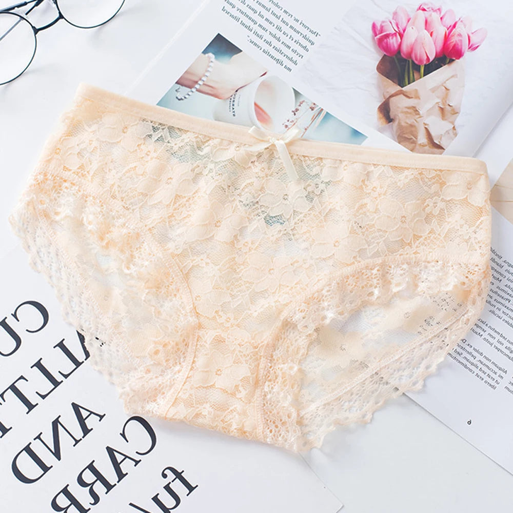 Girl's Sexy Floral Lace Panties Women Lingerie 11 Colors S M L Women's Panties Lace Comfortable Cotton Shorts Thongs Women