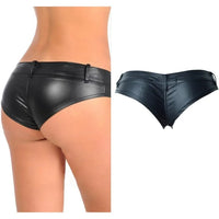 Women's Low Rise Stretch PU Faux Leather Shorts Bikini Hot Pants